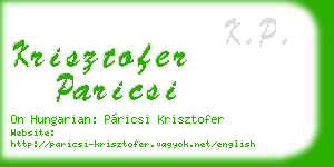 krisztofer paricsi business card